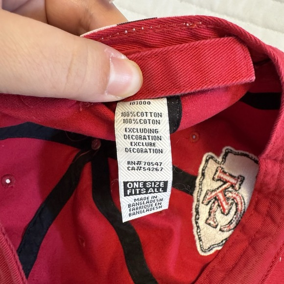 Kansas City Chiefs Red Baseball Cap One Size Fits All 100% Cotton NFL - Picture 6 of 6